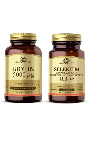 Solgar Biotin 5000 Mcg 50 Kapsül+ Selenium 100 Tablet ürün görseli 1