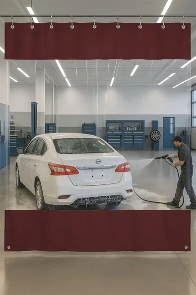 size ne lazım 0.80mm Şeffaf Oto Servis ve Yıkama Ara Bölme Perdesi 12 Renk Yükseklik 200 cm x Genişlik 400 cm ürün görseli 1