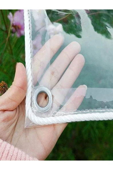 saran branda 100x200 Şeffaf Branda Kış Bahçe Perdesi 0,80mm Su Geçirmez Kapsüllü ürün görseli 1