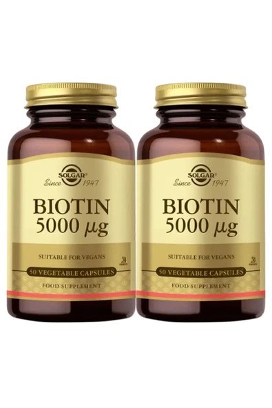 Solgar Biotin 5000 mcg 50 Kapsül X2 Adet ürün görseli 1