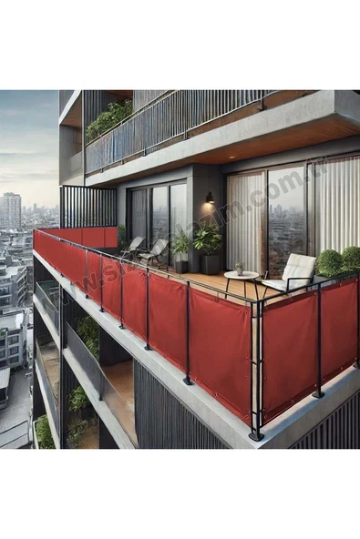 sizenelazım 130cm x 9.5m  Kahverengi PVC Su Geçirmez Balkon Demiri Korkuluk Çit Branda ürün görseli 1