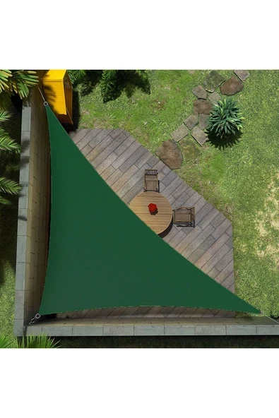 Yıldızhome Sizenelazım Su Geçirmez Oxford Kumaş Yarasa Model Yeşil Üçgen Gölgelik 4.40x4.40x6.25mt ürün görseli 1