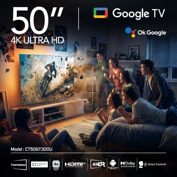 Conti CT50GT300U 50 4K UHD Frameless Google Tv - Resim 6