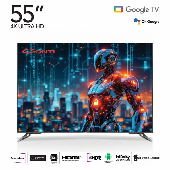 Conti CT55GT300U 55 4K UHD Frameless Google TV ürün görseli 1
