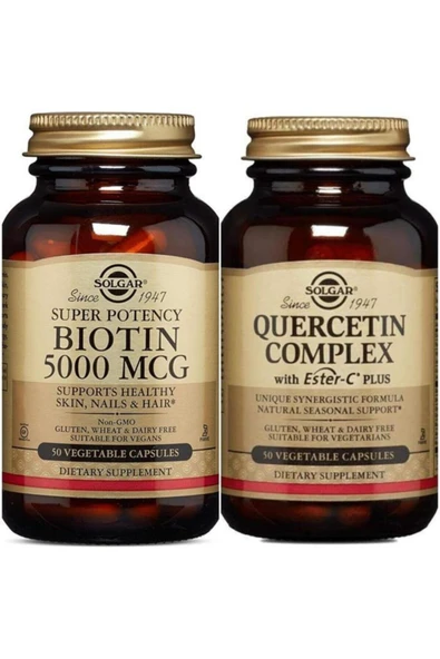 Solgar Biotin 5000 Mcg 50 Kapsül+ Quercetin Complex 50 Kapsül ürün görseli 1