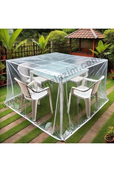 sizenelazım Şeffaf Su Geçirmez Bahçe Mobilyası Koruma Örtüsü  (2.5m x 5m x 1.5m) ürün görseli 1