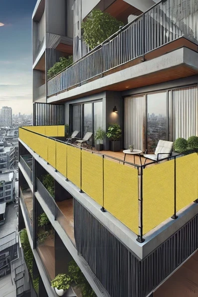 sizenelazım 70cm x 7.5m  Sarı  Balkon Bahçe Çit Brandası  Su İtici, UV Koruyucu, Dekoratif Örtü ürün görseli 1