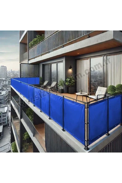 sizenelazım 150cm x 9.5m  Mavi PVC Su Geçirmez Balkon Demiri Korkuluk Çit Branda ürün görseli 1