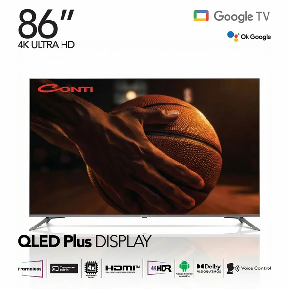 Conti CT86OG300U 86 4K QLED Plus UHD Frameless Google Tv ürün görseli 1
