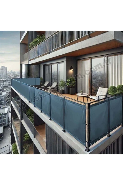 sizenelazım 50cm x 9.5m  Antrasit PVC Su Geçirmez Balkon Demiri Korkuluk Çit Branda ürün görseli 1