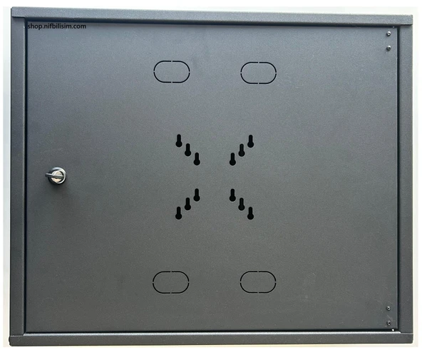 Nif Bilişim İki Yönlü Kilitli Metal Pano Hareketli Raf Kayıt Cihazı Panosu DVR BOX 55cmx45cmx15cm Siyah ürün görseli 1