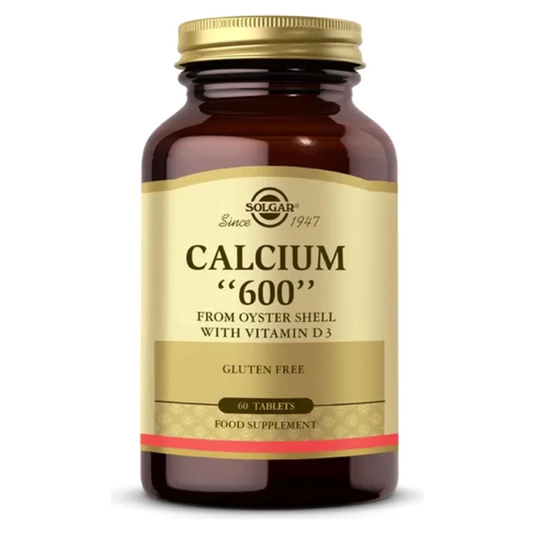 Solgar Calcium 600 (Oyster Shell) (Kalsiyum “600” & Vitamin D3) 60 Tablet ürün görseli 1