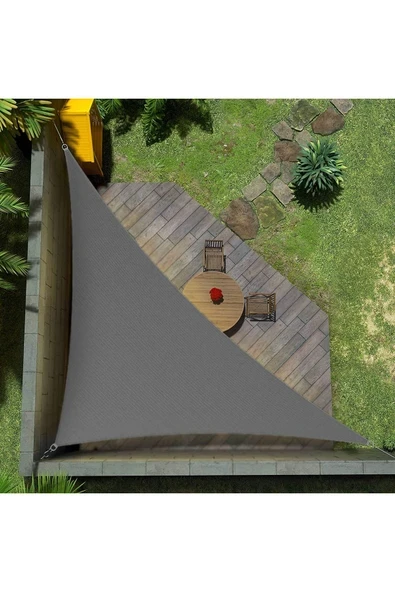 size ne lazım Sizenelazım Üçgen Gölgelik Antrasit Gri Waterproof Su Itici Kumaş 3x3x4.25mt ürün görseli 1