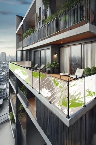 sizenelazım 60cm x 9m  Soluk Yaprak Balkon Bahçe Çit Brandası  Su İtici, UV Koruyucu, Dekoratif Örtü ürün görseli 1