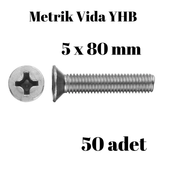 Metrik Vida Civata Yhb 5x80 50'li Paket ürün görseli 1