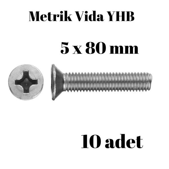 Metrik Vida Civata Yhb 5x80 10'lu Paket ürün görseli 1