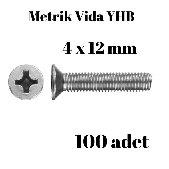 Metrik Vida Civata Yhb 4x12 100'lü Paket ürün görseli 1