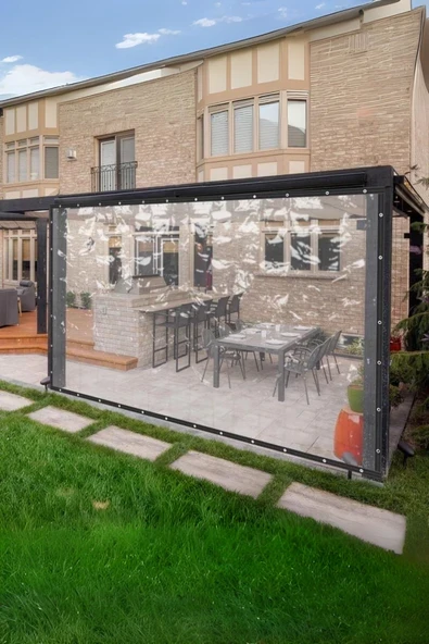sizenelazım 190cm X 3m Su Geçirmez Şeffaf Branda Kış Bahçesi, Kamelya, Hobi Bahçesi, Balkon Brandası ürün görseli 1