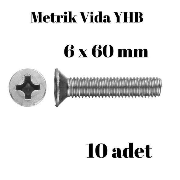 Metrik Vida Civata Yhb 6x60 mm 10'lu Paket ürün görseli 1