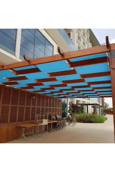 sizenelazım 70cm x 6.5m Mavi Su Geçirmez Dekoratif Gölgelik Battı Çıktı ürün görseli 1