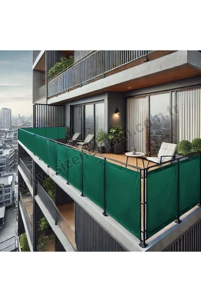 sizenelazım 50cm x 5.5m  Yeşil PVC Su Geçirmez Balkon Demiri Korkuluk Çit Branda ürün görseli 1