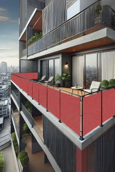 sizenelazım 70cm x 3m  Kiremit  Balkon Bahçe Çit Brandası  Su İtici, UV Koruyucu, Dekoratif Örtü ürün görseli 1