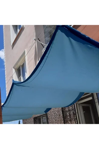 sizenelazım Teleskopik Açılıp-kapanabilir Gölgelik Tente Sistemi Mavi Oxford Su Geçirmez 1.5m X 10m ürün görseli 1