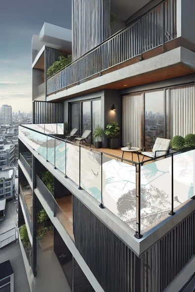 sizenelazım 90cm x 6.5m Pastel Yaprak Balkon Bahçe Çit Brandası  Su İtici, UV Koruyucu, Dekoratif Örtü ürün görseli 1