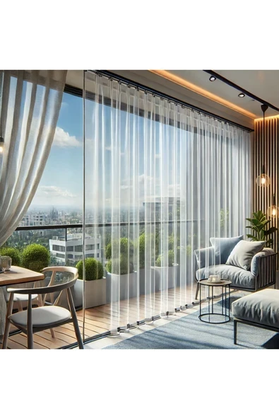 size ne lazım 300cm x 420cm Şeffaf Su Geçirmez Perde (Korniş Kullanımı İçin) ürün görseli 1