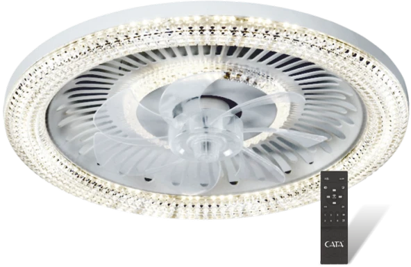 CATA CT 3012 Yıldız 40W Kristal Ledli Tavan Vantilatörü Kumandalı 3 Renk ürün görseli 1