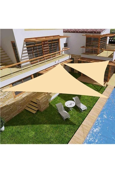 size ne lazım Su Geçirmez Üçgen Oxford Kumaş Yarasa Model Gölgelik 4.40x4.40x6.25m ürün görseli 1