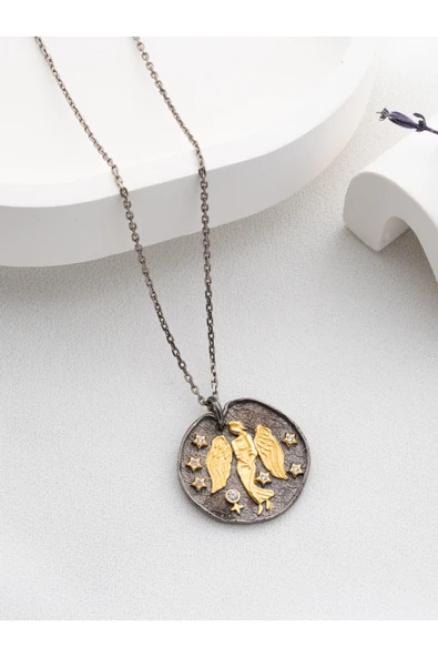 Two Arts Jewelry Kadın 925 Ayar Gümüş Başak Burcu Kolye | Kişiye Özel Tasarım | Hediye Kutusunda Gümüş 45 cm ürün görseli 1