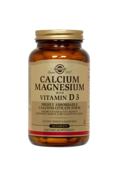 Solgar Calcium Magnesium Vitamin D3 150 Tablet - ürün görseli 1