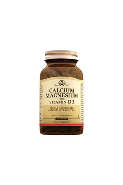 Solgar Calcium Magnesium With Vitamin D3 150 Tablet ürün görseli 1