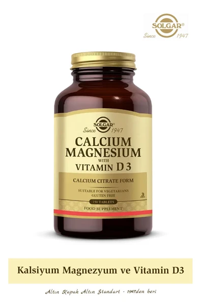 Solgar Calcium Magnesium With Vitamin D3 150 Tablet ( Kalsiyum Magnezyum Magnesyum D3) ürün görseli 1