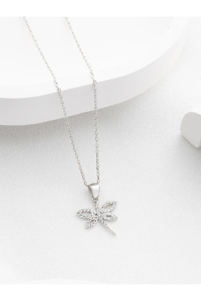 Two Arts Jewelry Kadın 925 Ayar Gümüş Yusufçuk Kolye | Hediye Kutusunda Gümüş 45 cm ürün görseli 1