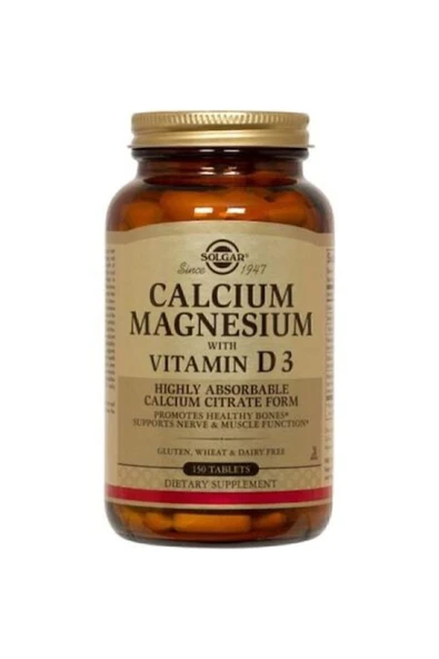 Solgar Calcium Magnesium Vitamin D3 150 Tablet - - Resim 3