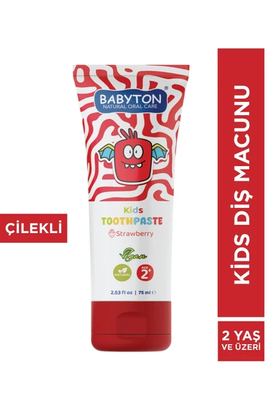 Doğal Çilekli 2 Yaş ve Üzeri Florürlü Diş Macunu 75 ml ürün görseli 1