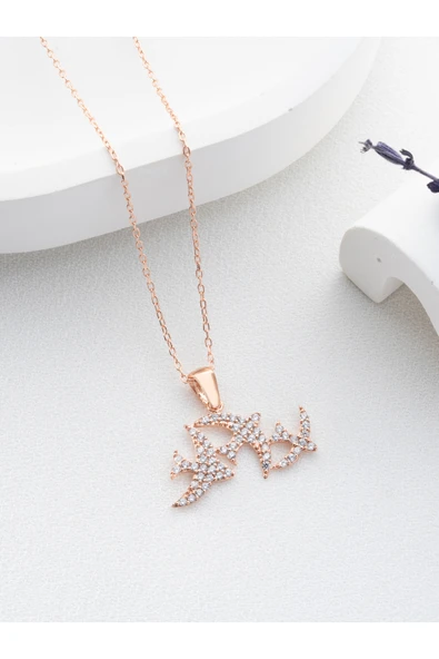 Two Arts Jewelry Kadın 925 Ayar Gümüş Uçan Kuşlar Kolyesi | Hediye Kutusunda Pembe 45 cm ürün görseli 1