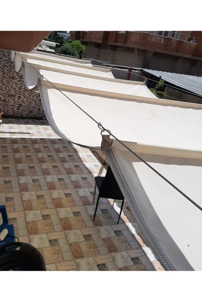 size ne lazım Teleskopik Açılıp-kapanabilir Gölgelik Tente Sistemi Krem Oxford Su Geçirmez 2m X 8m ürün görseli 1