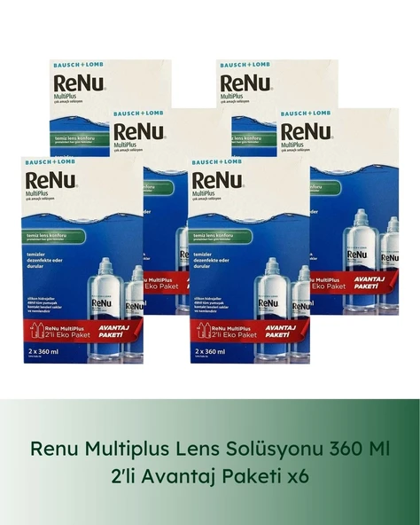 Renu Multiplus Lens Solüsyonu 360 Ml - İkili Kofre 6 Lı Paket ürün görseli 1
