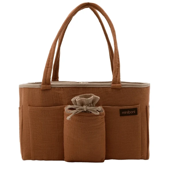 Miniboni Müslin Anne Organizer Çanta - Beige ürün görseli 1