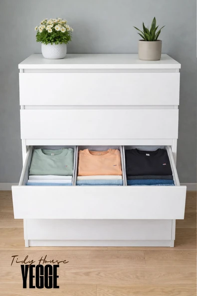 YEGGE 3 ADET Geniş Çekmece ve Dolap içi Düzenleyici, Raf Düzenleyici, 40x28x10 Çorap ve Çamaşır Organizer ürün görseli 1