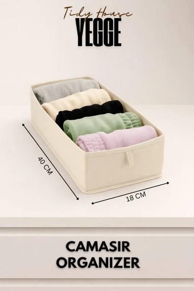 YEGGE 2 ADET Çekmece ve Dolap içi Düzenleyici, Raf Düzenleyici, 40x18x10 Çorap ve Çamaşır Organizer ürün görseli 1