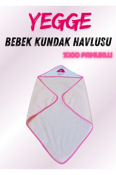 YEGGE Bebek Banyo Kundağı - Pembe Bebek Banyo Havlusu - Yeni Doğan Hediyesi Kundak Havlusu ürün görseli 1