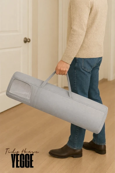 YEGGE Kaliteli Halı Hurcu - 130cm Yolluk Hurcu Pencereli, Taşıma Kulplu, Kalın Kumaşlı Halı Kilim KılıfI ürün görseli 1