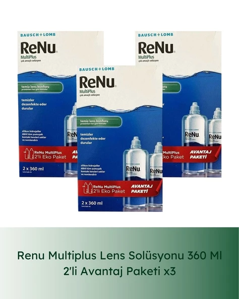 Renu Multiplus Lens Solüsyonu 360 Ml - İkili Kofre 3 Lü Paket ürün görseli 1