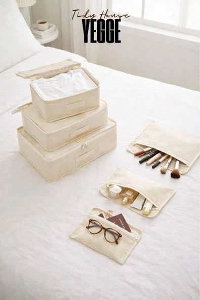 YEGGE Valiz İçi 6’lı Organizer Set – Tatil, Gezi ve İş Seyahati İçin Düzenleyici Hurç ürün görseli 1