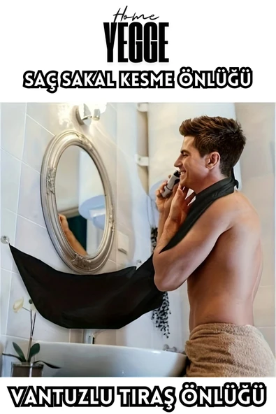 YEGGE Saç Sakal Kesme Tıraş Önlüğü - Vantuzlu Traş Önlüğü ürün görseli 1