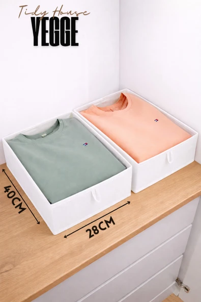 YEGGE 2 ADET Geniş Çekmece ve Dolap içi Düzenleyici, Raf Düzenleyici, 40x28x10 Çorap ve Çamaşır Organizer ürün görseli 1